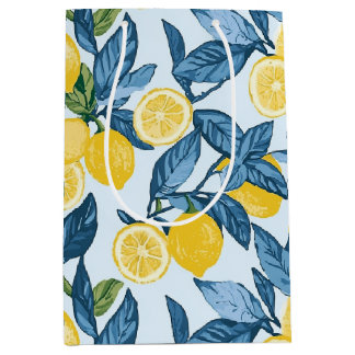 Färsk Gult Lemon Grove på blå bakgrund
