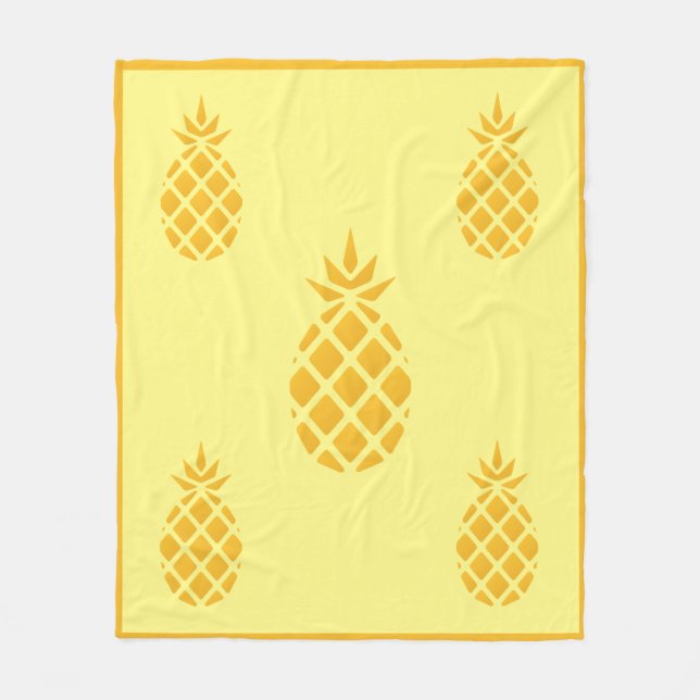 Färsk Gult och Orange ananas Fleecefilt (Framsidan)