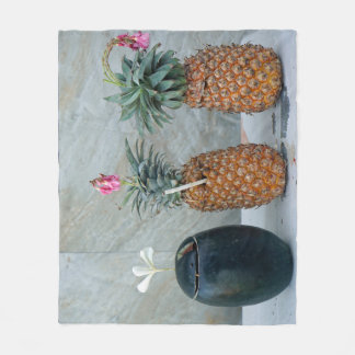 färsk hälsosam ananas fleecefilt