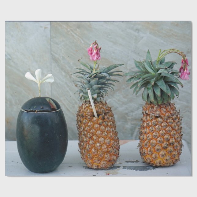 färsk hälsosam ananas presentpapper (Platt)