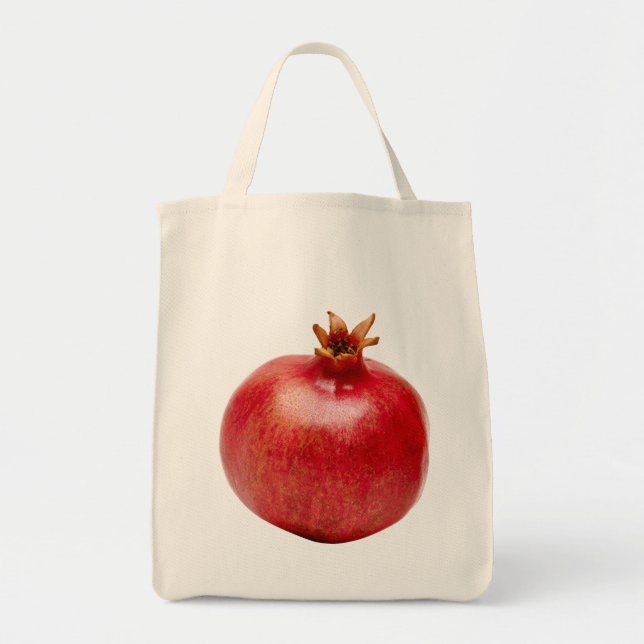 Färsk hel röd granatäpple frukt Hälsosam mat konst Tygkasse (Framsidan)