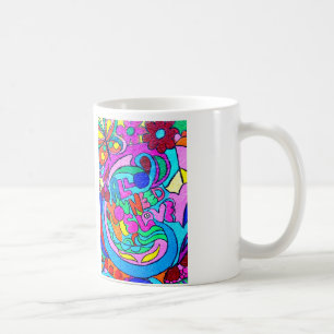 Färsk hippie stil kärlek mugg