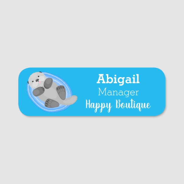 Färsk illustration av havsblått i lycklig namnbricka (Framsida)