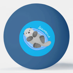 Färsk illustration av havsblått i lycklig pingisboll