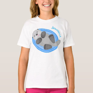 Färsk illustration av havsblått i lycklig t shirt