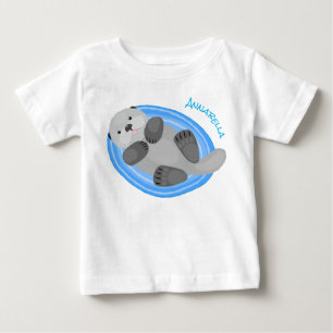 Färsk illustration av havsblått i lycklig t shirt