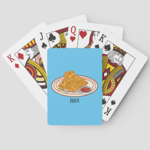 Färsk illustration av tecknaden av kyckling casinokort