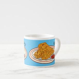 Färsk illustration av tecknaden av kyckling espressomugg