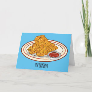 Färsk illustration av tecknaden av kyckling kort