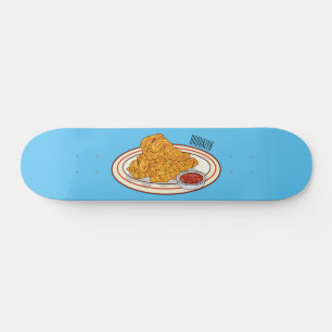 Färsk illustration av tecknaden av kyckling mini skateboard bräda 18,5 cm
