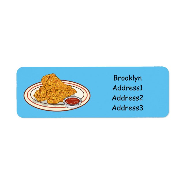 Färsk illustration av tecknaden av kyckling returadress etikett (Framsidan)