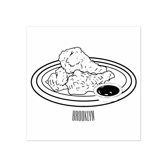 Färsk illustration av tecknaden av kyckling stämpel (Tryck)