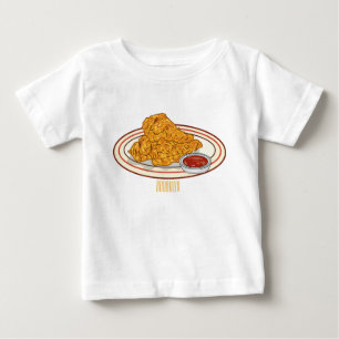 Färsk illustration av tecknaden av kyckling t shirt