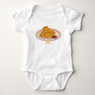 Färsk illustration av tecknaden av kyckling t shirt
