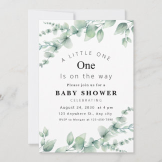 Färsk inbjudan till Eucalyptus Baby Shower!
