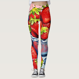 Färsk jordgubbs skål leggings