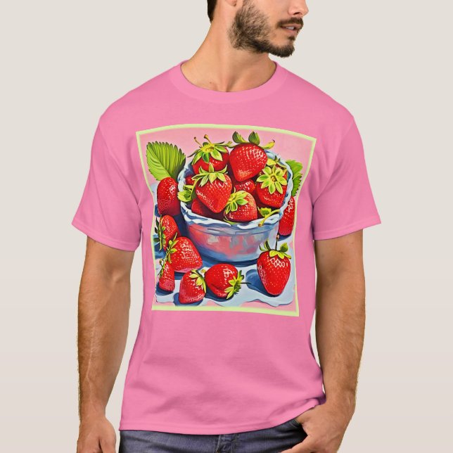 Färsk jordgubbs skål t shirt (Framsida)