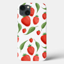 Färsk Jordgubbsbladsmönster iPhone-fodral