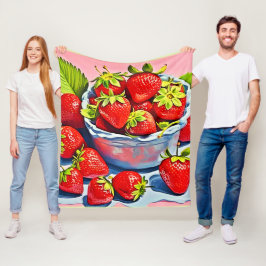 Färsk jordgubbsslipp fleecefilt