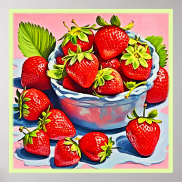 Färsk jordgubbsslipp poster