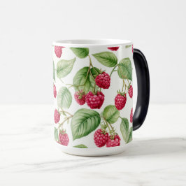 Färsk juicitet Raspberry Fruit Seamless Mönster Magisk Mugg