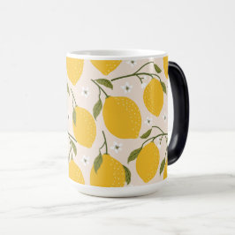 Färsk juicy Lemon Fruit Seamless Mönster Magisk Mugg