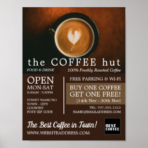 Färsk kaffe, Barista, Café, Coffeehouse Advert Poster