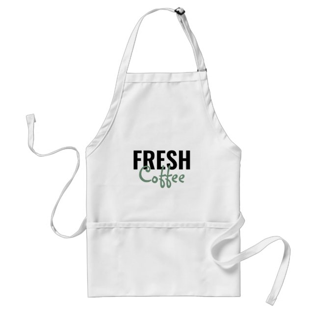 Färsk kaffe djärv svart grön förkläde (Framsidan)