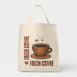 Färsk kaffe och kaffe Kopp Tygkasse