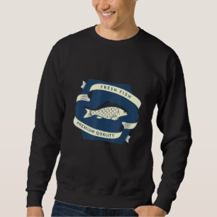 Färsk konserverad fisk lång ärmad tröja