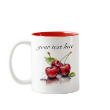 Färsk körsbärstrio i vattenfärg, anpassningsbar