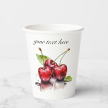 Färsk Körsbärstriot i Vattenfärg, anpassningsbar