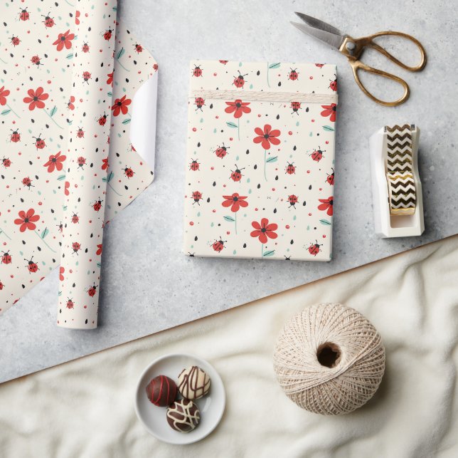 Färsk Ladybug-felsökning Presentpapper (Hantverk)