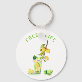 Färsk Lemon Juice Coola Drink Lemonade Keychain Nyckelring