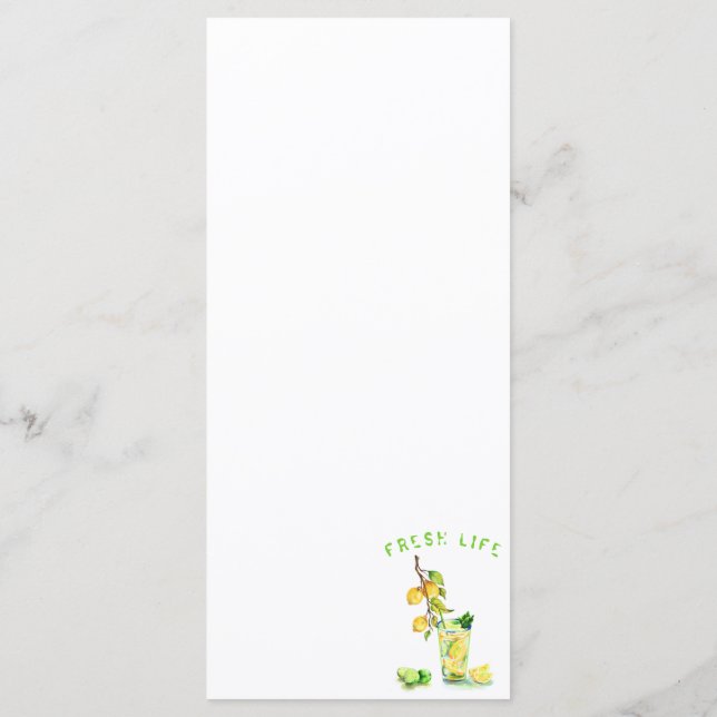 Färsk Lemon Juice Coola Drink Lemonade Summer Menu Meny (Baksida)