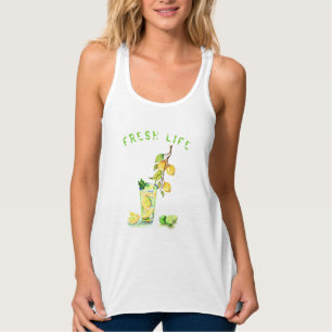 Färsk Lemon Juice Coola Drink Party Tanktop Linne Med Racerback