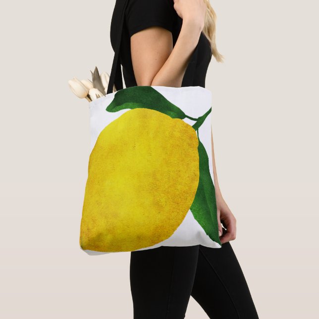 Färsk Lemon Shopping Tote Bag Tygkasse (Närbild)