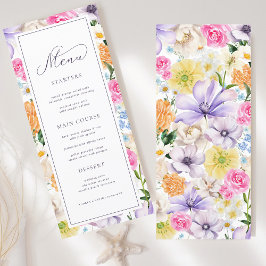 Färsk Lilac Lavender Gult Blommigt Bloom Bröllop Meny