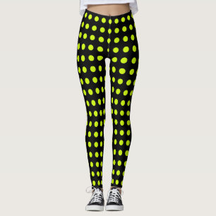 Färsk limgrön Polka dots Simple Mönster Leggings