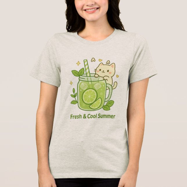 Färsk limsaft och kute Kawaii-design T Shirt (Framsida)