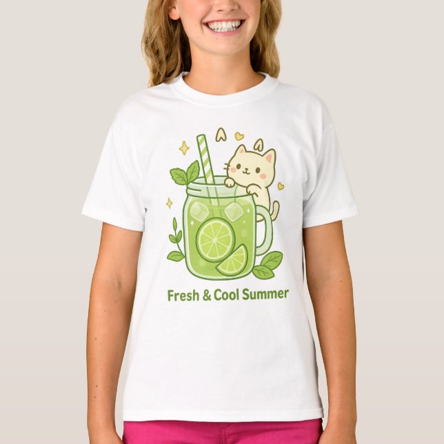 Färsk limsaft och kute Kawaii-design T Shirt (Framsida)