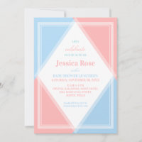 Färsk & Ljus Rosa Blå Modern Baby Shower Glimmer