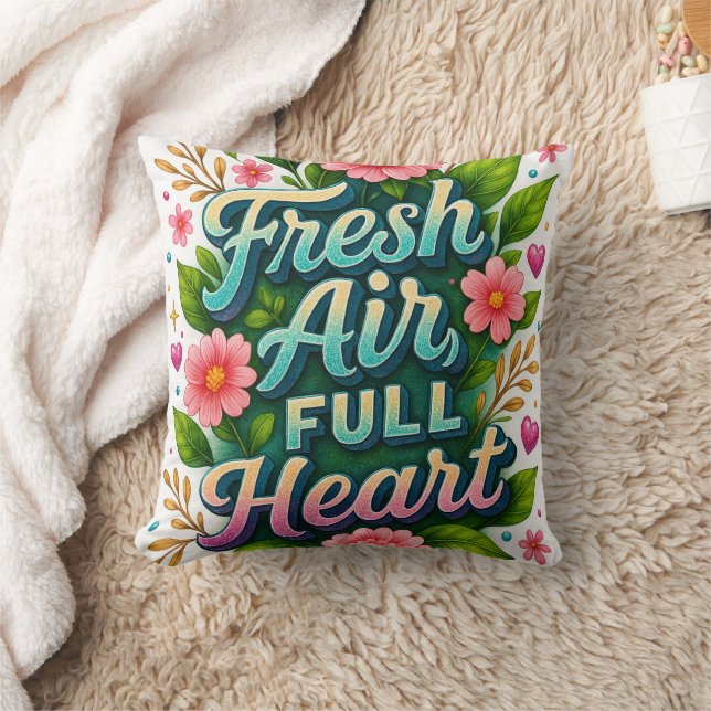 Färsk Luft, Fullt Heart" Vår Vibes Kudde (Filt)