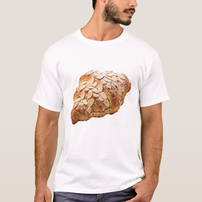 Färsk mandelcroissant fransk bakelse t shirt (Framsida)