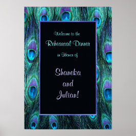 Färsk matsalsmaturskrift för peacock Feather Rehea Poster