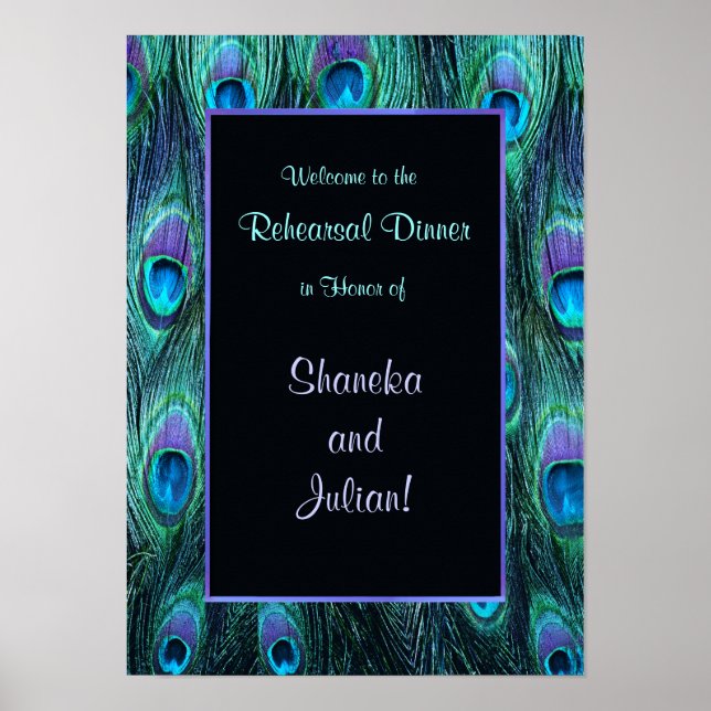 Färsk matsalsmaturskrift för peacock Feather Rehea Poster (Framsidan)