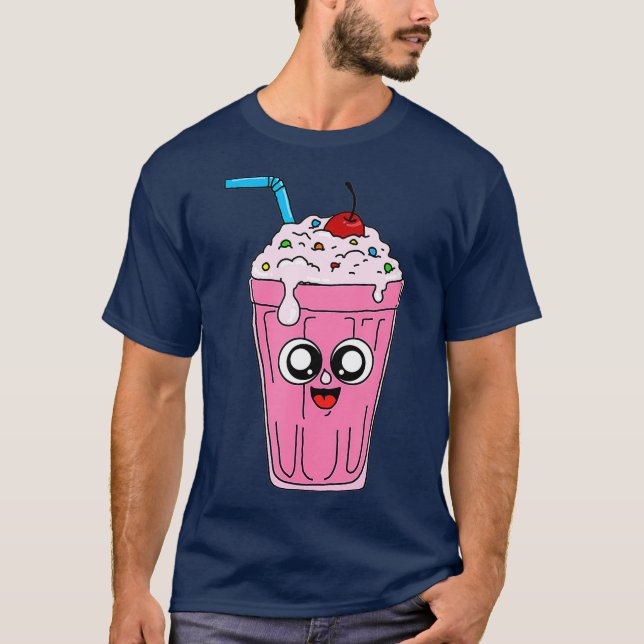 Färsk Milkskakas med Ansikte Gift for Milkshakes T Shirt (Framsida)