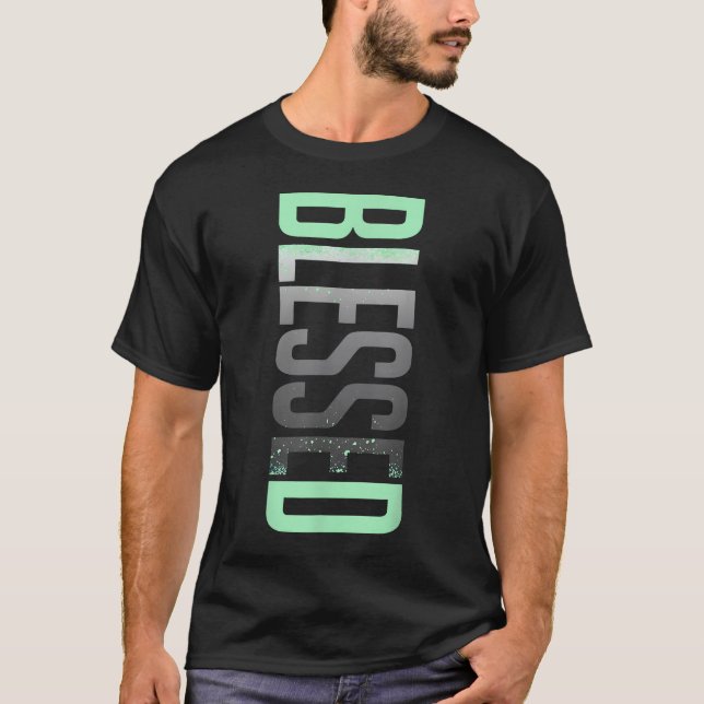 Färsk Mint Grön Grå T Shirt (Framsida)