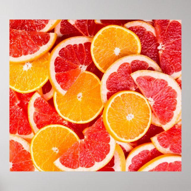 Färsk mogen orange och grapefruit background backg poster (Framsidan)