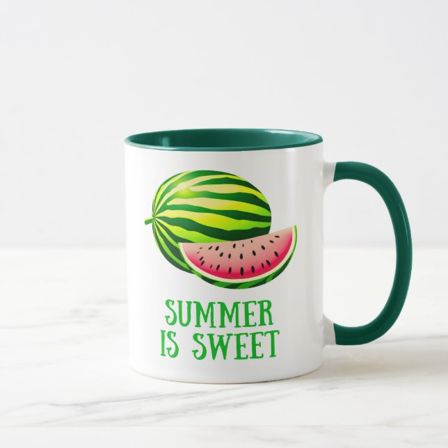 Färsk, mogen vattenmelon med sommarstämning mugg (Höger)